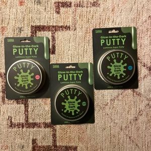 Sarina Glow In The Dark Glitter, Luminous Super Putty 3pk